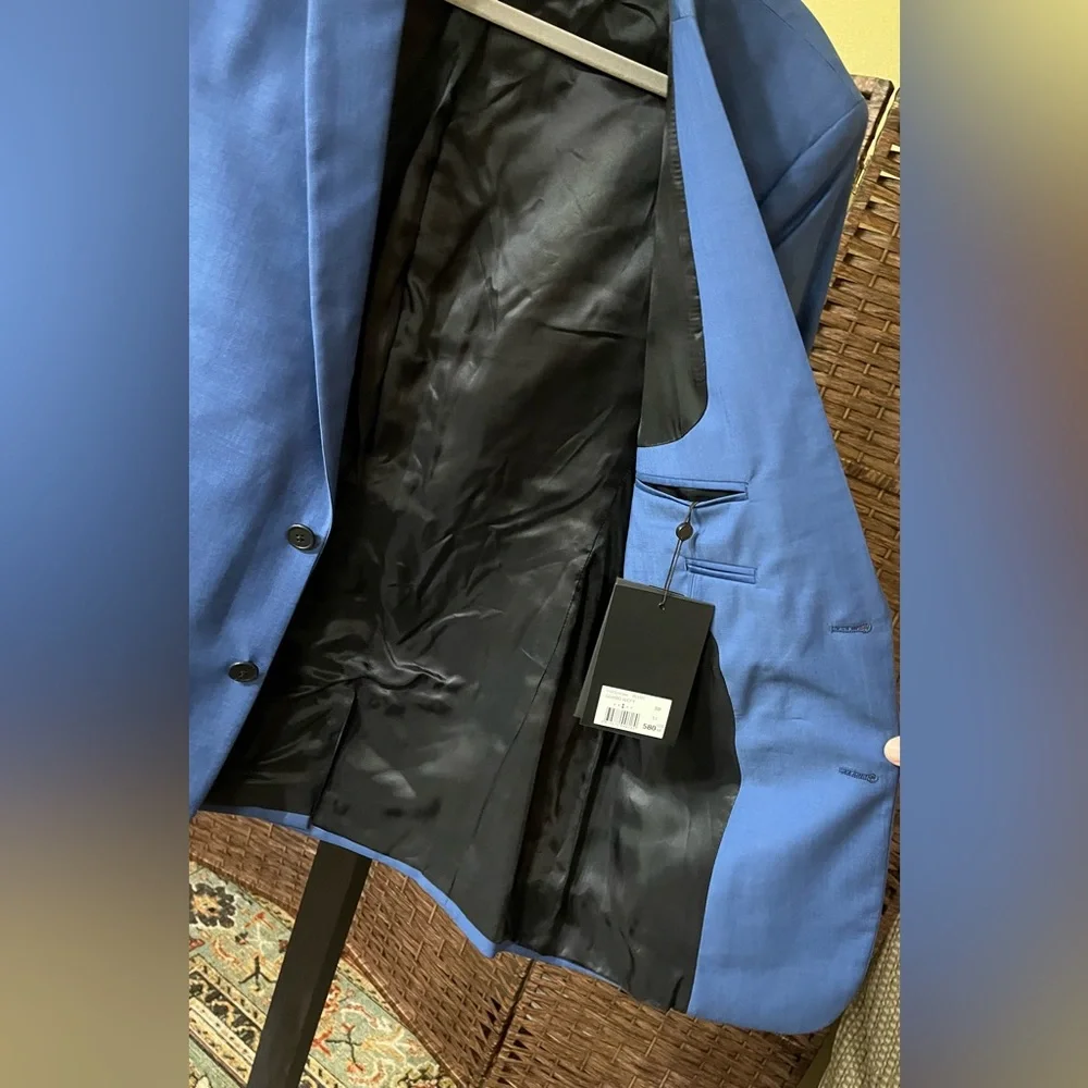 New The Kooples Men Blue Wool-Blend Suit Jacket – Size French 50 / US 40